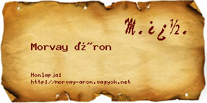 Morvay Áron névjegykártya